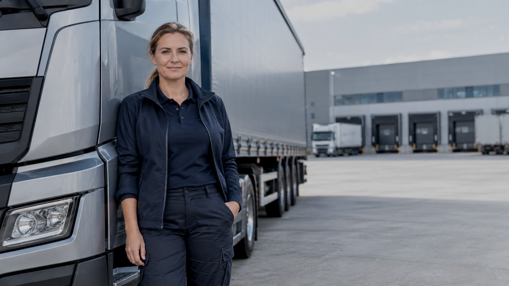 Fahrer der Katzer Logistik vor seiner Zugmaschine